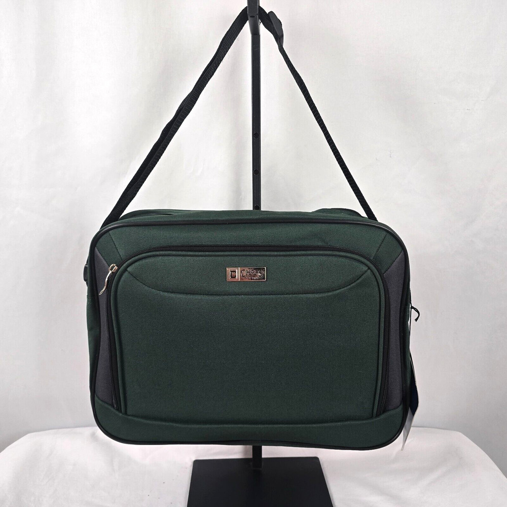 Chaps Laptop Bag Sedona Collection Green Black 15.5" x 11" x 3"